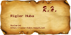 Rigler Huba névjegykártya